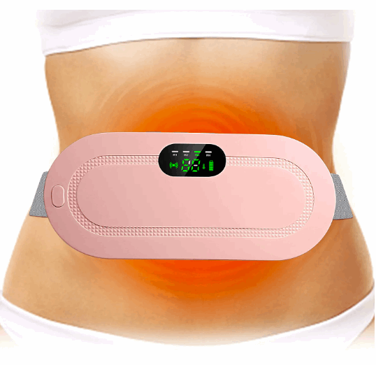 AlívioPad - Almofada de aquecimento menstrual Alívio da dor na cintura Cãibras Massageador abdominal vibratório Dispositivo de cinto elétrico